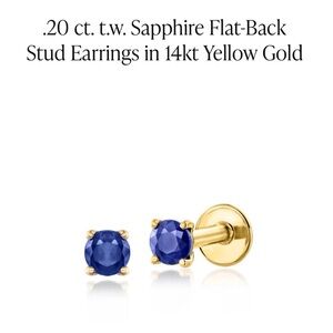 Ross-Simons Blue and Gold Sapphire Stud Earrings